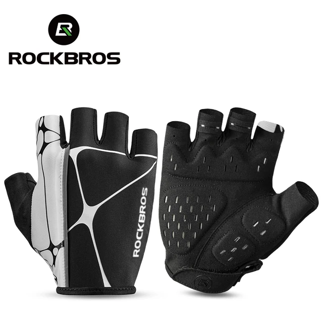 ROCKBROS Rękawiczki rowerowe Half Finger Odporne na wstrząsy Oddychające Rękawiczki rowerowe MTB Road Mężczyźni Kobiety Odzież sportowa Odporny sprzęt rowerowy