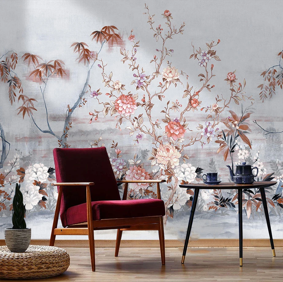 

Французский цветок и птица обои для гостиной цветок ТВ фон настенная бумага 3D стереоскопическая настенная ткань настенная живопись