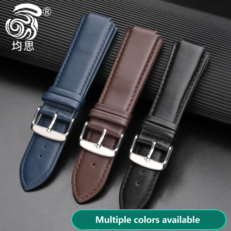 12MM 14MM Genuine Leather WatchBands For Casio Edifice Ocean Heart Farm Oak EFB-680D-2A ECB-10D Cowhide Bulge Strap Men Bracelet