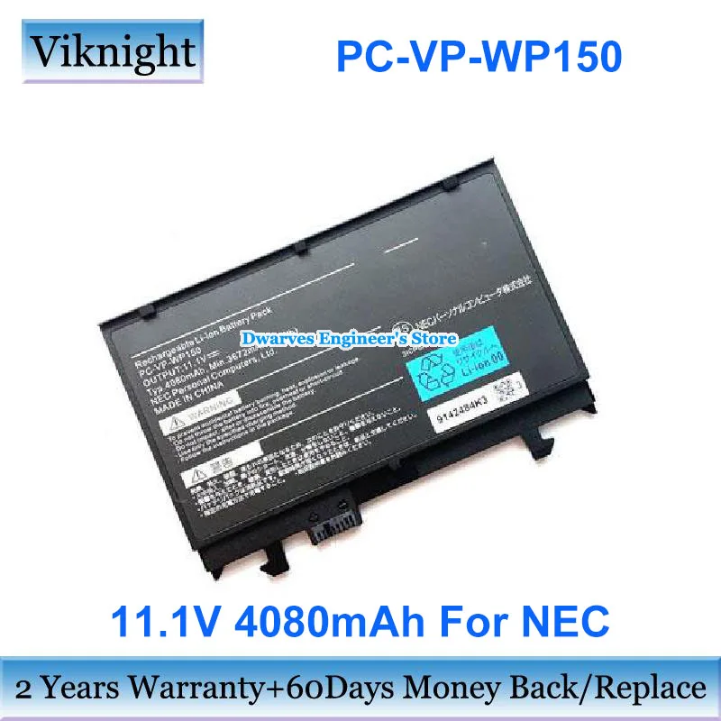 Genuine 11.1V 4080mAh 40Wh Battery PC-VP-WP150 for NEC 3ICP6/54/90 Li-ion Rechargeable Battery Packs