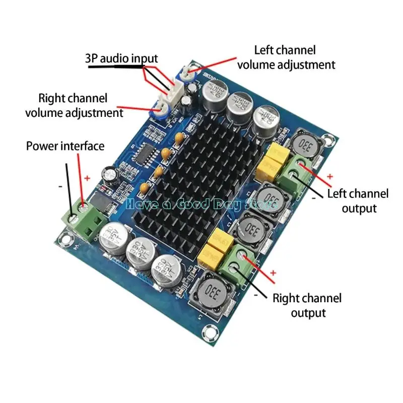 462D TPA3116D2 Two Channel Stereo High Power Digital Sound Power Amplifier Board