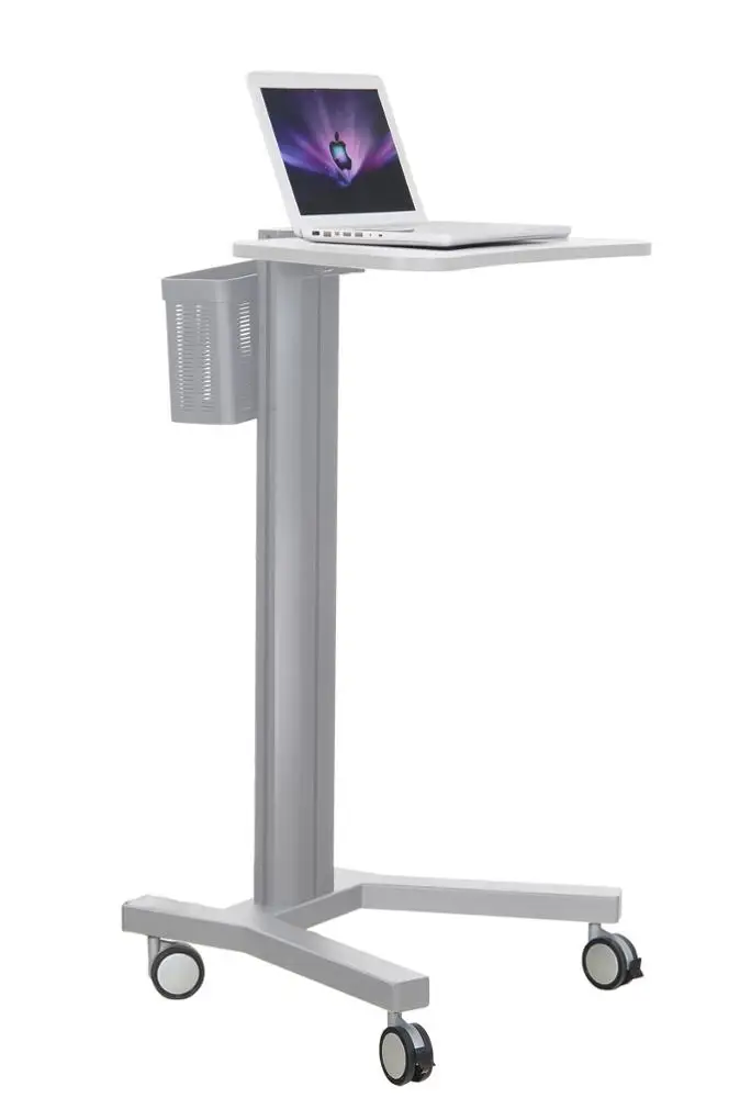 For All in One Height Adjustable Industrial Laboratory Medical Hospital Workstation Mobile Rolling Laptop Computer Cart Trol