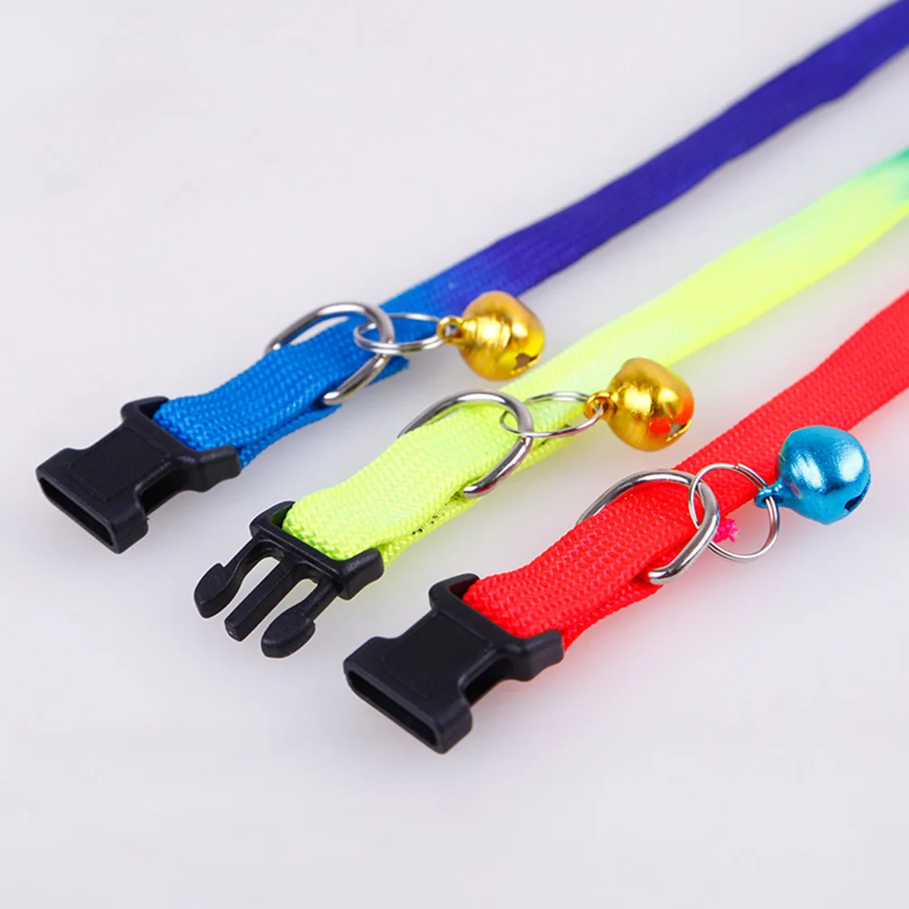

2Pcs Rainbow Collar with Small Bell for Pet Cat Dog Adjustable Collar Personalized Collars for Your Pets (Random Color)