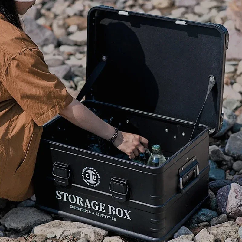 ShineTrip Outdoor Camping Storage Basket Tactical Wind Detachable Stainless Steel Portable Open Box Variety Folding Bag