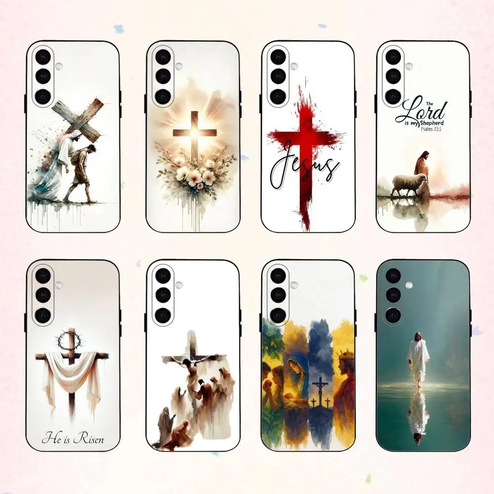 

Faith B-Bible Art Verse Christian phone Case For Samsung Galaxy A73,A72,A71,A70,A53,A52,A51,Others Soft Black Shell