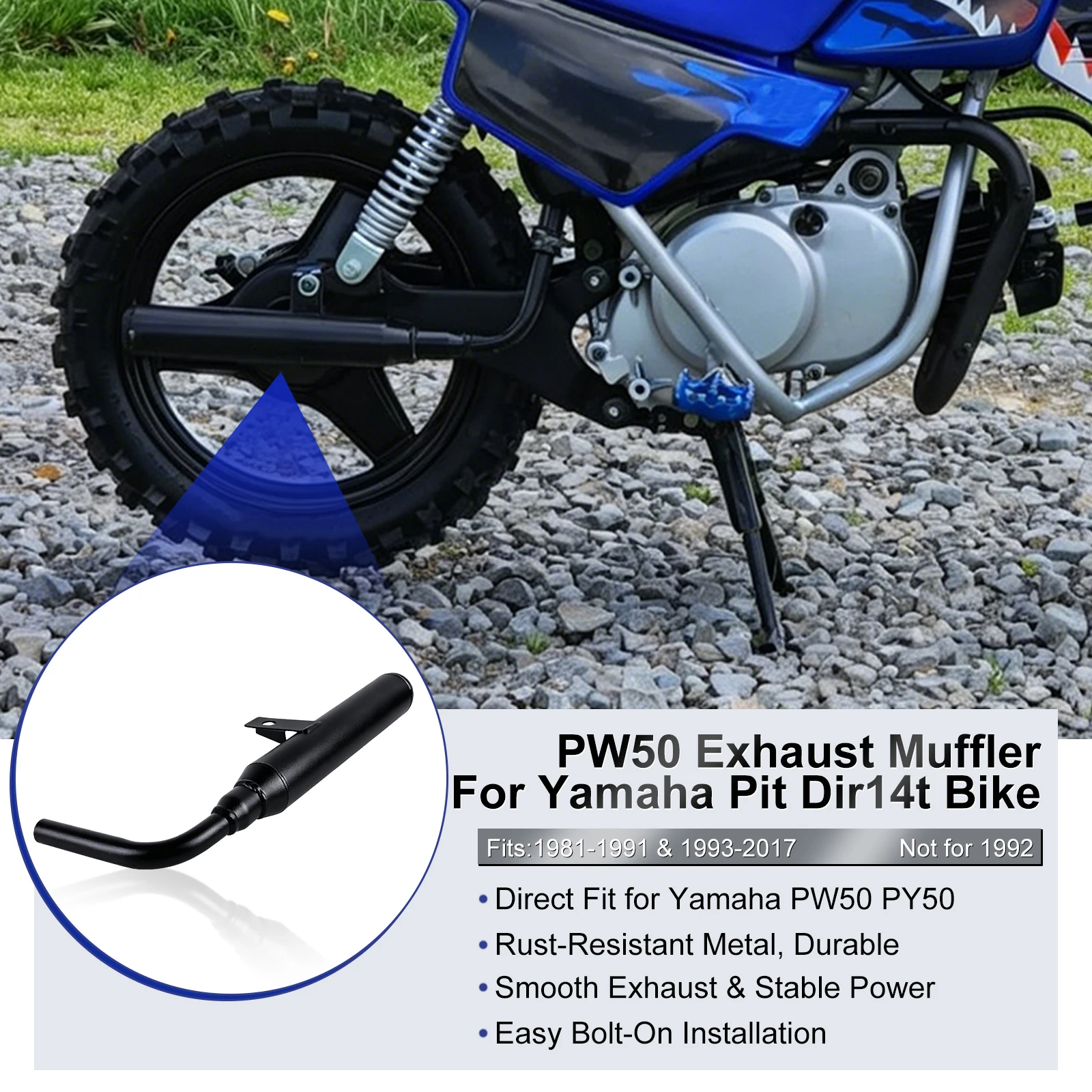 Exhaust Muffler Pipe for Yamaha PW50 PY50 PW PY 50 PEEWEE 50 Dirt Bike Kids Bike