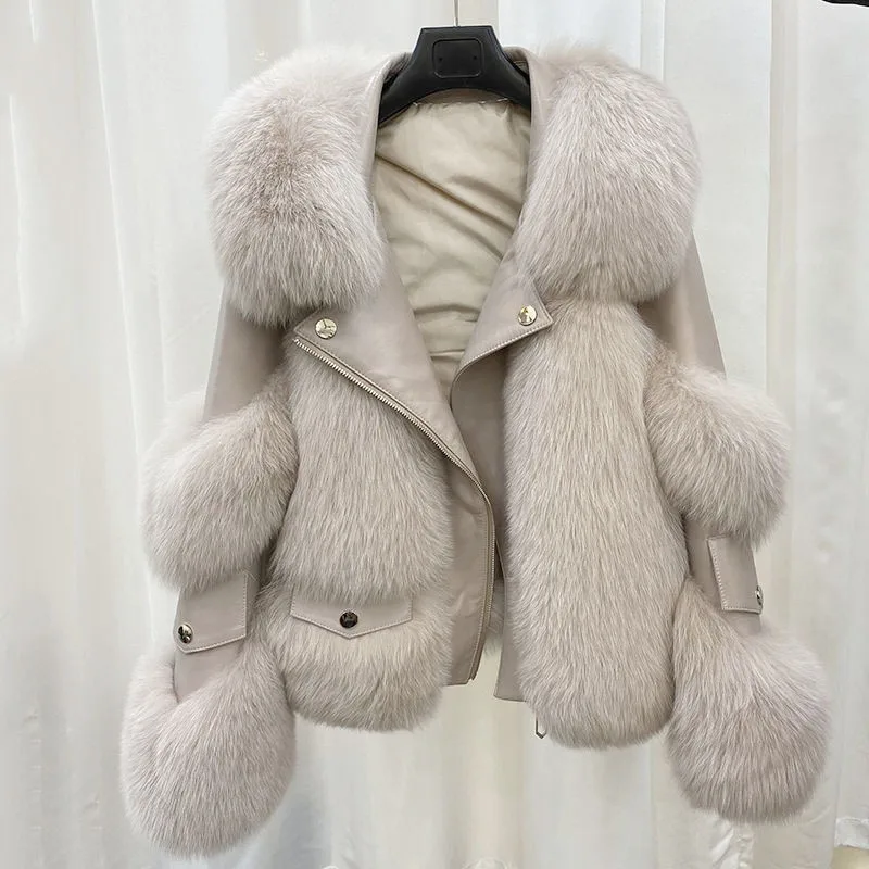 Women's Fur Coat New Imitation Fox Fur Cotton Padded Casual Winter Warm Jacket Female Loose High-quality Faux Fur Overcoat