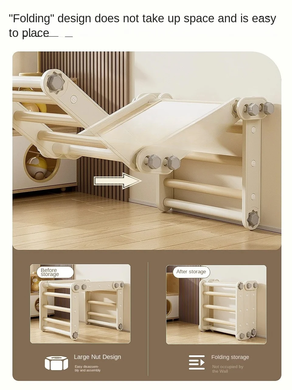 AAzz Baby Slide Indoor Home Children Folding Multifunctional Climbing Rack
