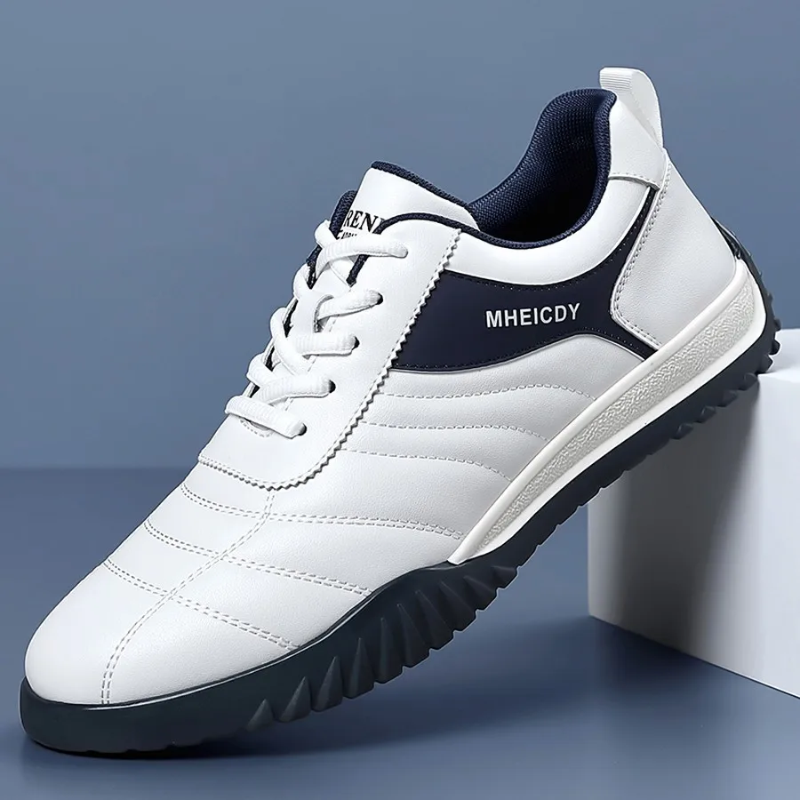 Men's Casual Low-Top Lace-Up Shoes, Round Toe, Solid Color, Ultra-Fiber Upper for Spring and Fall Everyday Wear