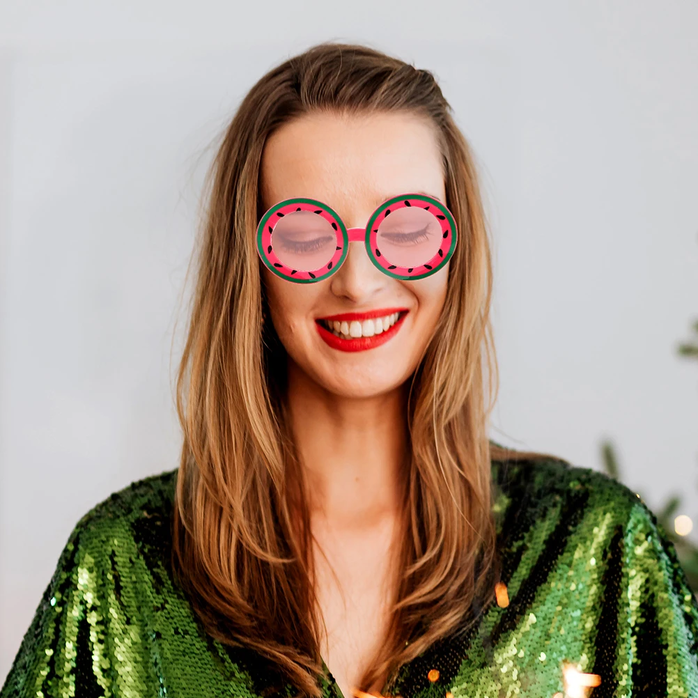 

2pcs Hawaiian Party Glasses Watermelon Sunglasses Funny Photo Props Beach Tropical Decor Lightweight Plastic Sunglasses For