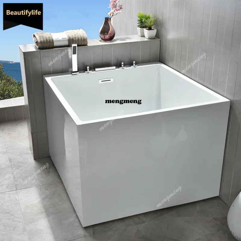 Square independent double tank deepened, enlarged and deepened hotel homestay bathtub D80