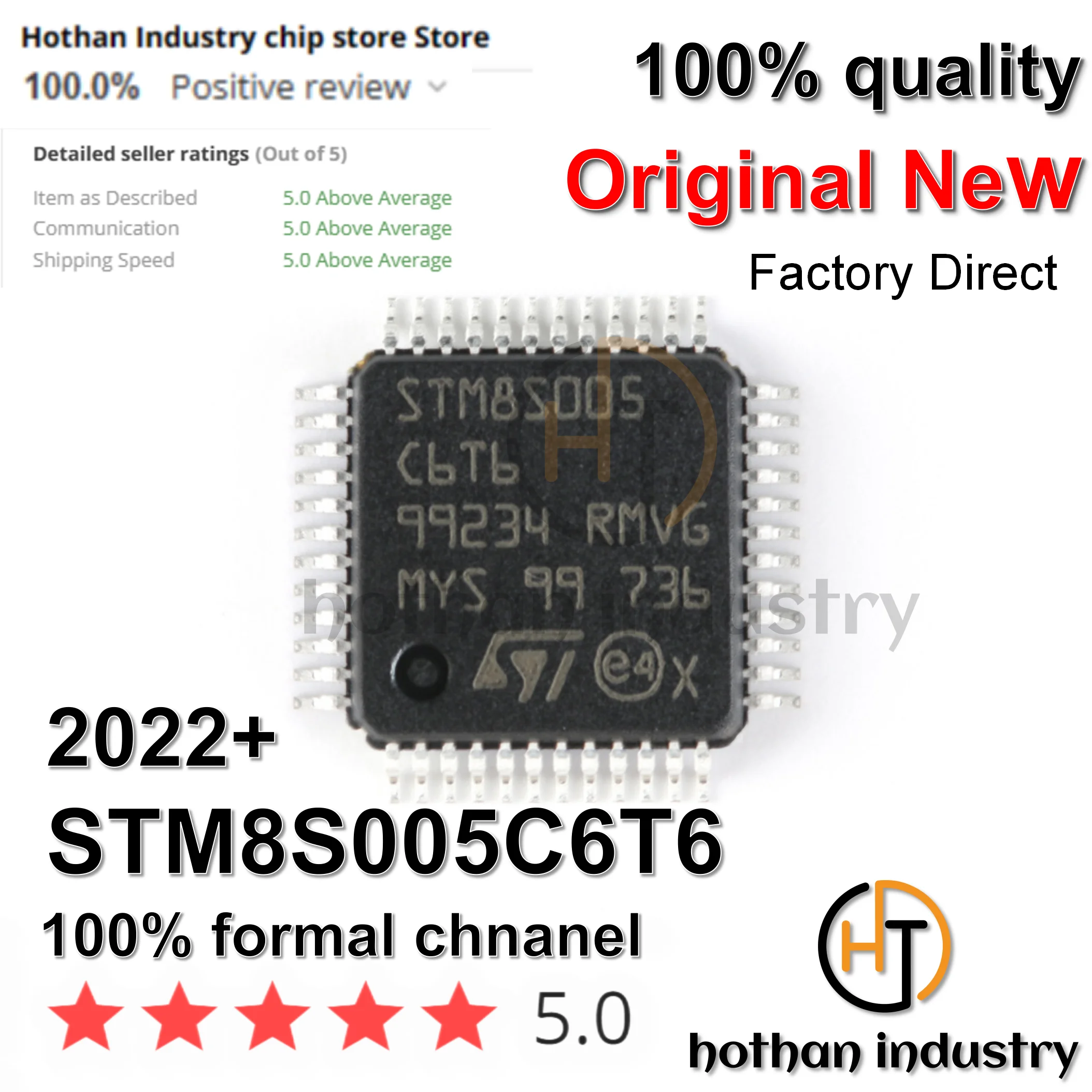 (1-10pcs) 100% NEW STM8S005C6T6   8-bit Microcontrollers - MCU 8-bit MCU Value Line 16 MHz 32kb Flash