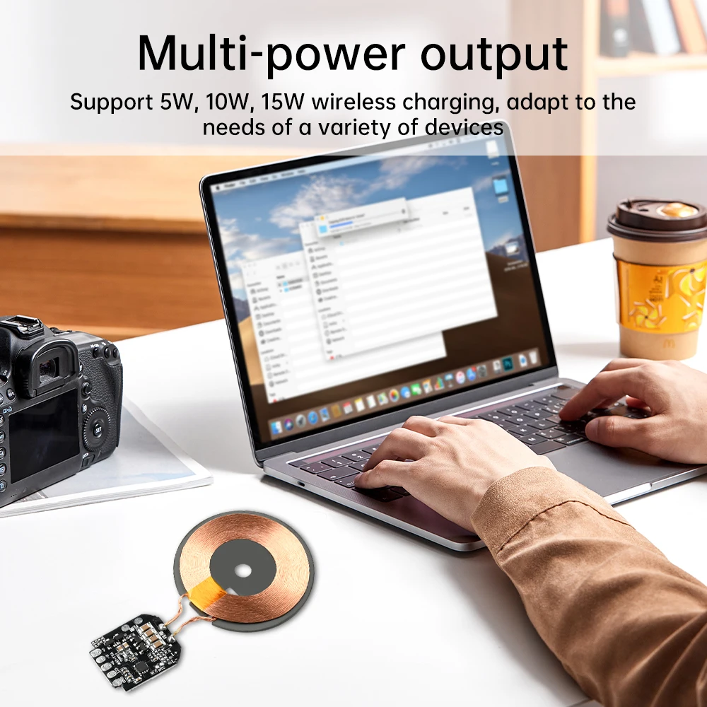 15W Wireless Charging Module Transmitter PCBA Wireless Charger Motherboard Magnetic Wireless Charging Motherboard + Coil image 2