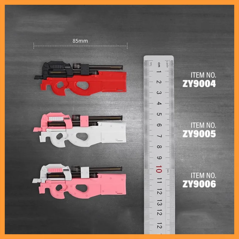 ZY9004-6 P90 طبعة محدودة اللون حجب تصميم للإناث الجندي سلاح نماذج حوالي 85 مللي متر عمل نموذج لجسم اللعب