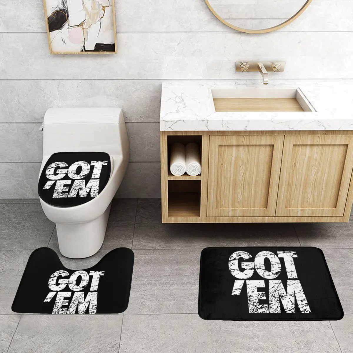 حصلت على Hypebeast Sneakerhead تصميم 3 قطعة حمام حصيرة الحمام مجموعة غطاء المرحاض غطاء ديكور المنزل عدم الانزلاق السجاد سجادة أرضية #5