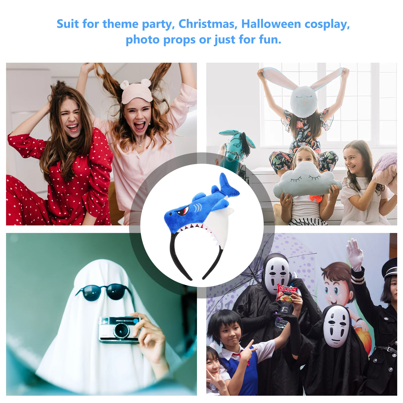 

Shark Headband Lightweight Cloth Material Halloween Costume Headwear for Women Girls Party Hair Accessories Shark Headband