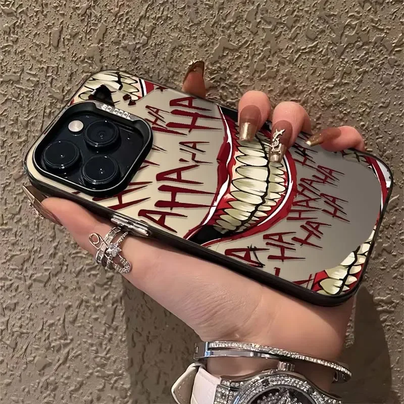 Crazy Joker Smile Grotesque Phone Case para iPhone 16, 15, 14, 13, 12, 11 Pro Max, XR, XS Max, 78 Plus, MINI Y2K, funda creativa de moda