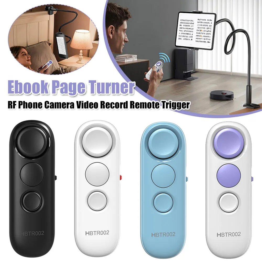 Smartphone Remote Clicker Flips Pages Before After RF Phone Camera Video Record Remote Trigger for iPhone iPad Android Tablet