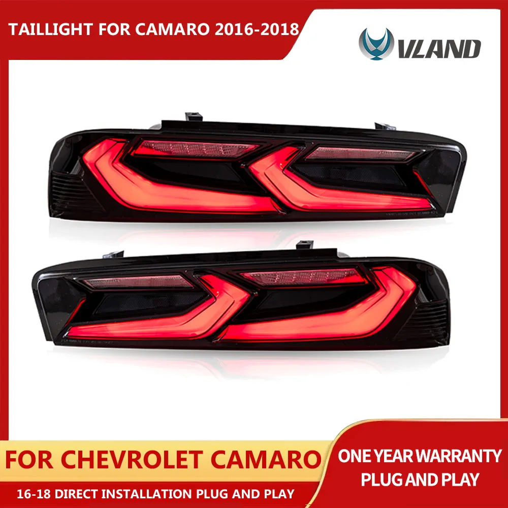 VLAND Taillight Assembly FIT FOR CHEVROLET CAMARO 2016-2018 LED TAIL LAMP LED Running Light LED Brake Light