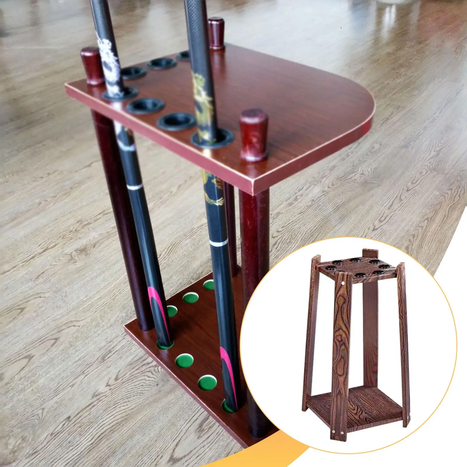

Pool Cue Rack Floor Standing Vertical Accessories Sturdy Stable Professional Cue Holder Cabinet Fishing Rod Racks Organizer