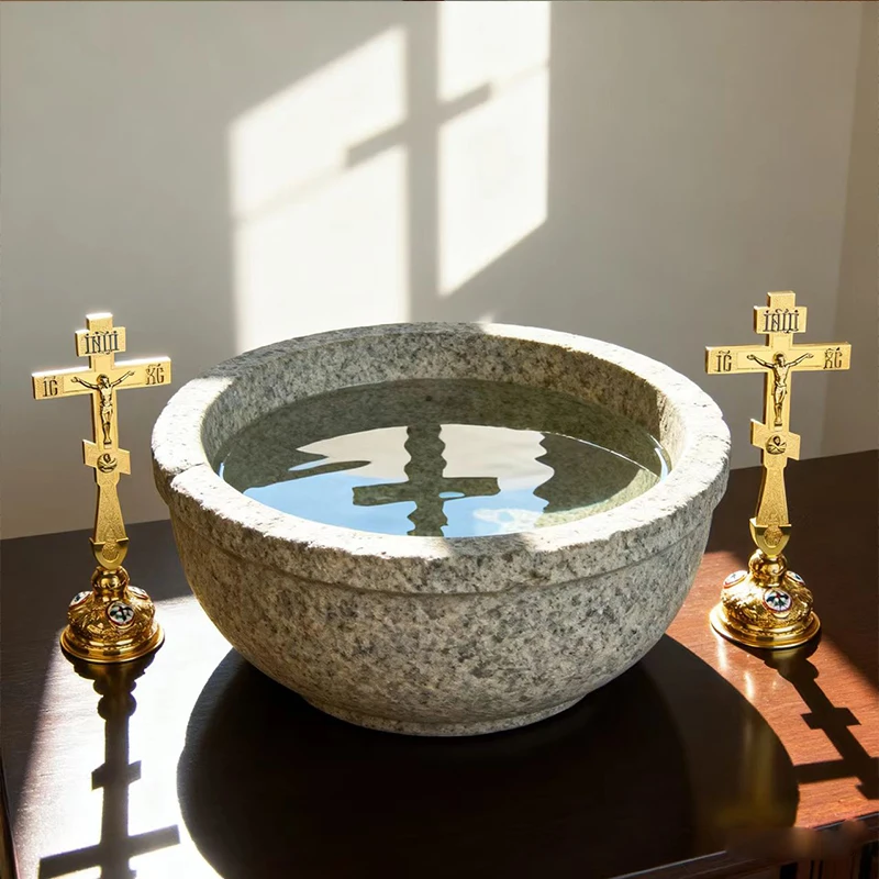 New2026 Orthodox Church Altar cross Jeusu Crucifix Cross with Enamel Handhold Cross with Base Religious Gift & Church Home Decor