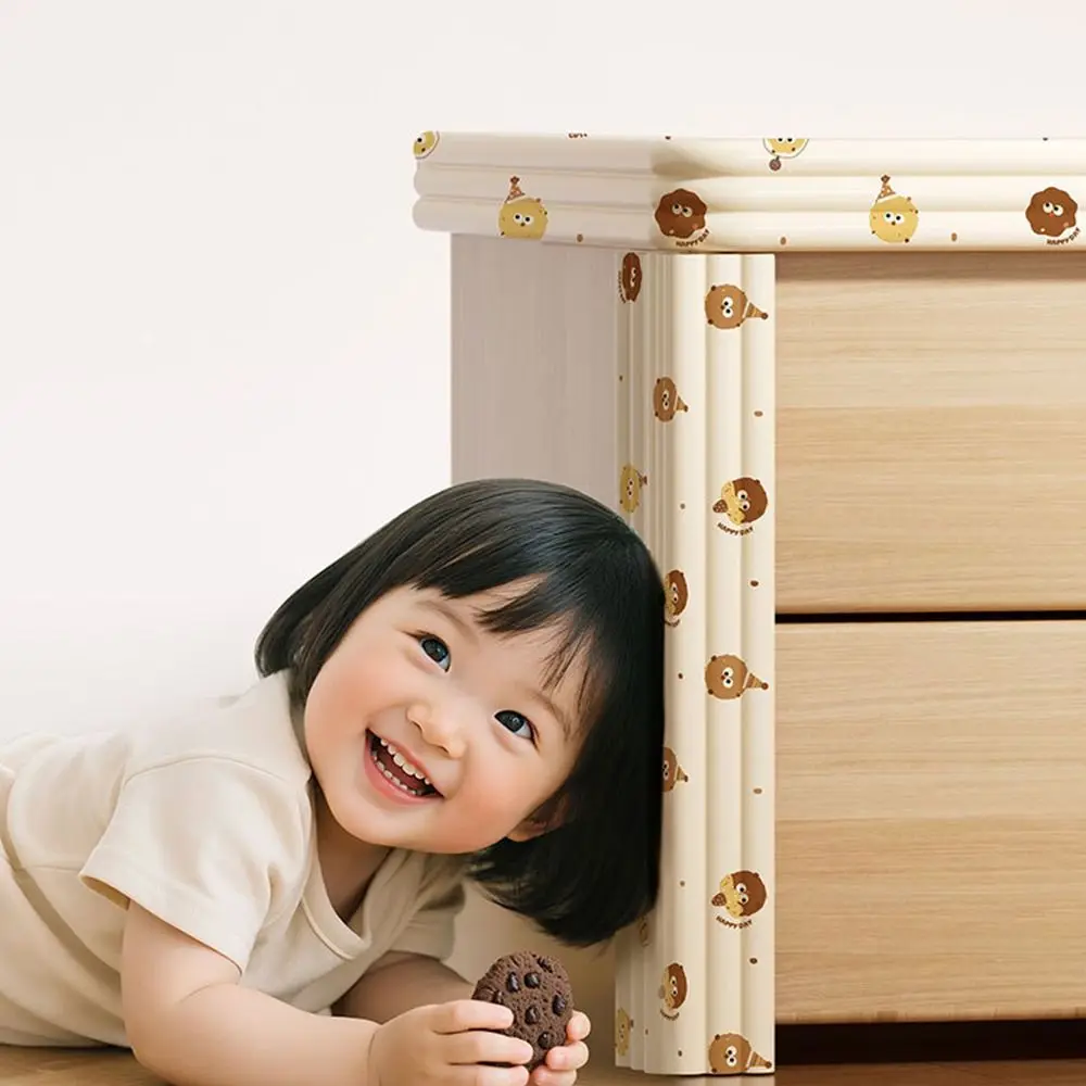 شريط حماية للحواف المكتبية المتين بطول 2 متر، واقي زوايا الحائط الناعم الكرتوني، مصد إسفنجي سميك ذاتي اللصق للسلامة #3