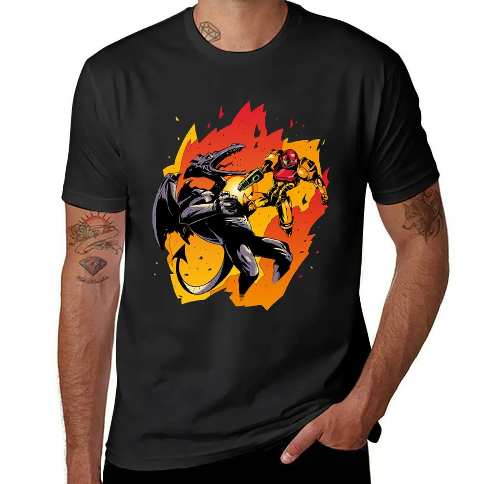 Samus vs. Ridley T-Shirt summer clothes heavyweights T-shirts for men cotton