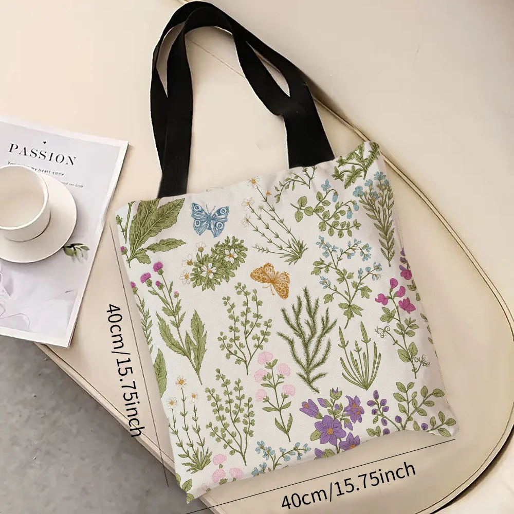 

Flower Beds Tote Bag Cosmetic Bag Large Capacity Shopping Bags Shoulder Handbag Eco Girl Handbags 7.3