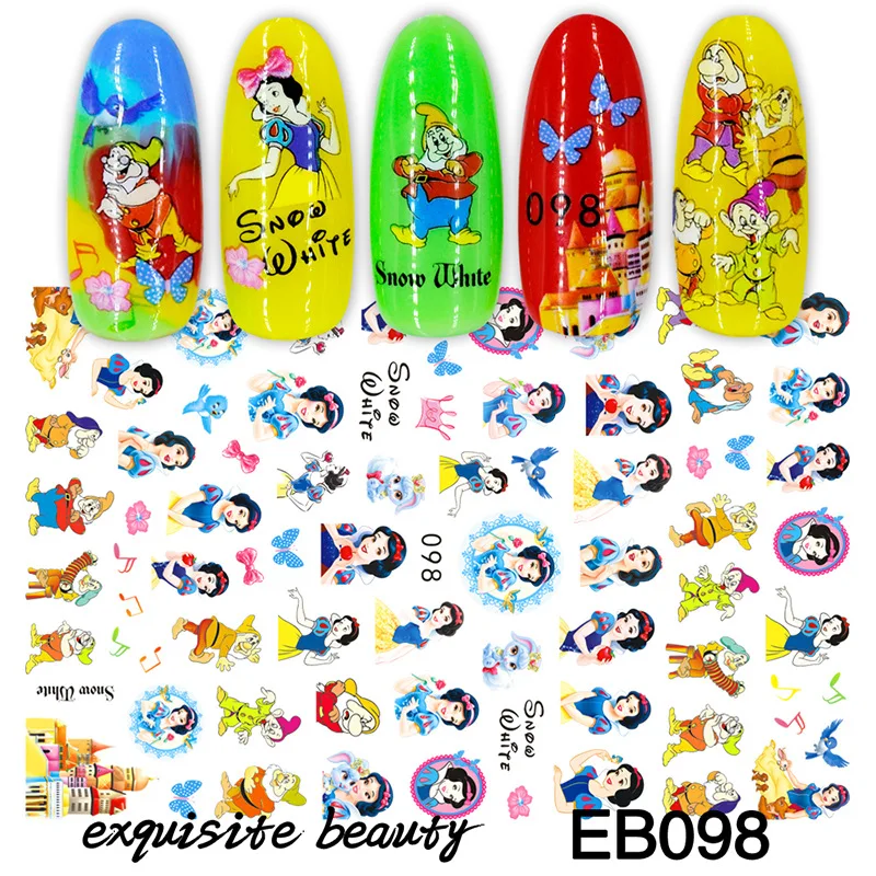 

Disney Stitch Design Nail Art Sticker Mickey Minnie Nail Art Decorative Decal Princess Nail Polish Sticker Slider 10PCS