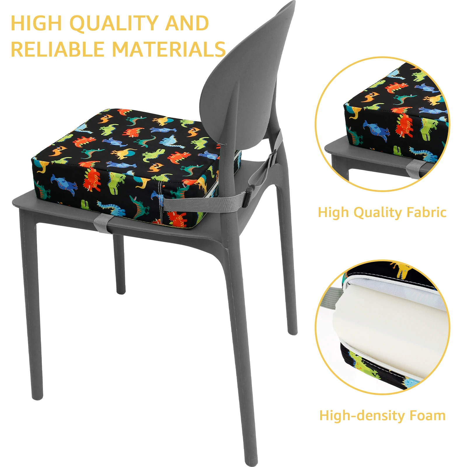 Dining Chair Heightening Cushion Portable Adjustable Highchair Booster for Baby Toddler Kids Infant Washable Chair Seat Pad Mat