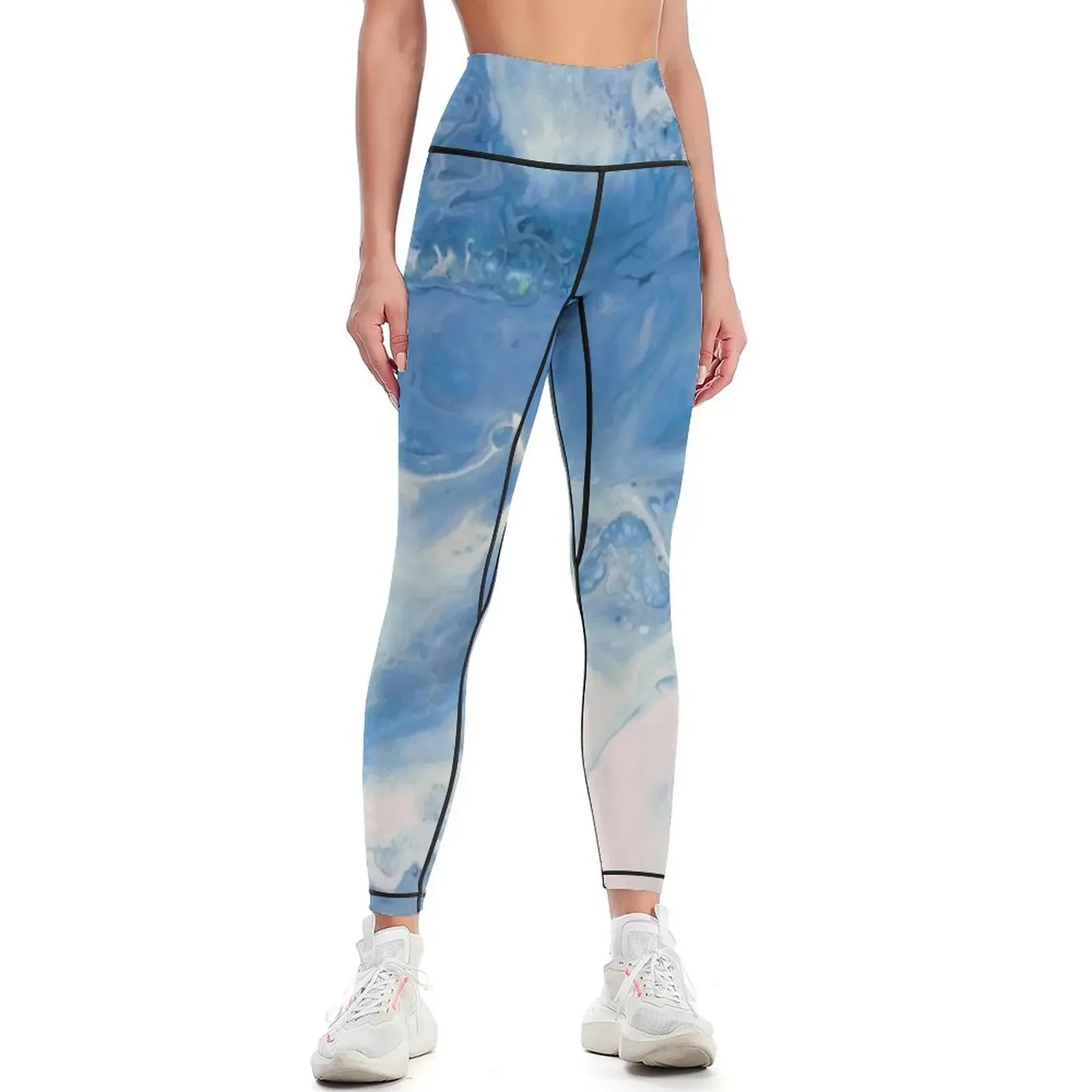 

Ocean Blue water color Leggings Leginsy push up sports for push up active wear sport legging Womens Leggings