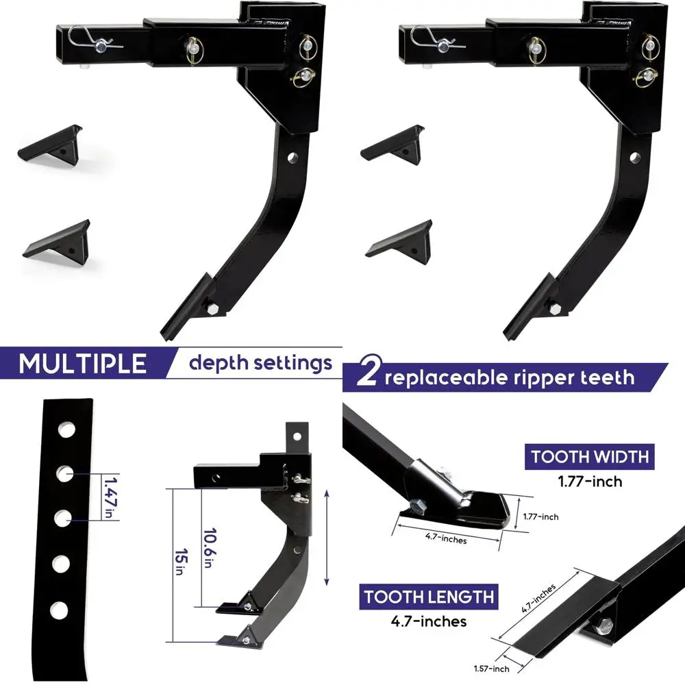 

18 Heavy-Duty Hitch Lawn Trencher with 2 Ripper Teeth for Subsoiling and Soil Preparation