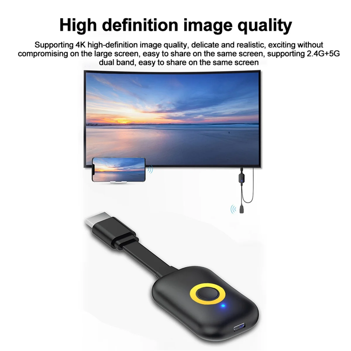Best 4K HD Phone Projector Dual Band Wireless Screen Projector Wifi TV Stick Miracast Receiver Screen Display Video Adapter