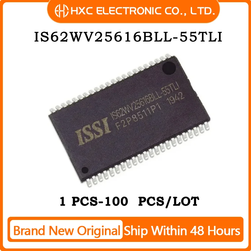 5PCS/10PCS/50PCS/100PCS IS62WV25616BLL-55TLI IC SRAM 4MBIT PARALLEL 44TSOP II Brand New Original IC Chip