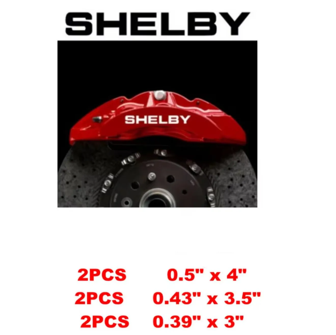 

SET OF 6pcs Shelby Brake Caliper Decal High Temp for Ford Mustang Sticker Vinyl