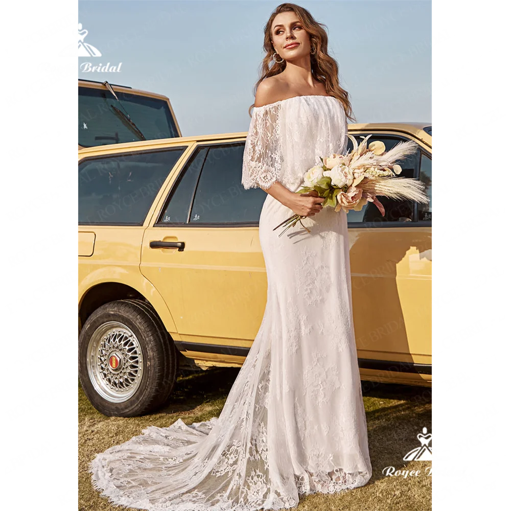 Roycebridal Boat Neck Mermaid Wedding Dress 2025 Lace Court Train Wedding Gown brautkleidсвадебные платьяСвадебные платьяbodarob