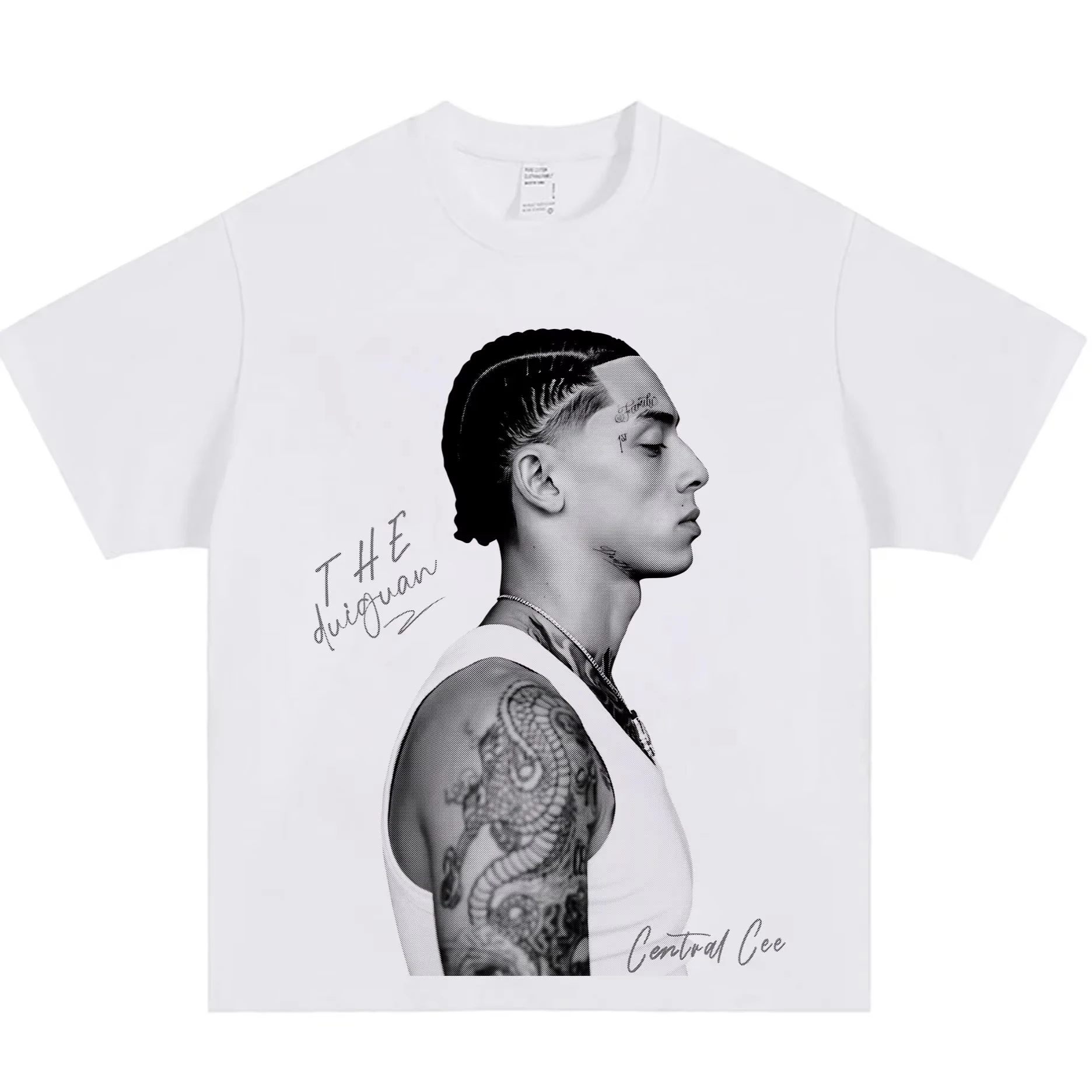 2026 Summer Central Cee Graphic T-Shirt Men Minimalist Vibe Tee Hip Hop Artist Fan Merch Breathable Cotton Streetwear Casual Top