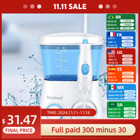 Nicefeel Hydro Jet Oral Irrigator Water Flosser Dental Jet Teeth Cleaner Hydro Jet With 600ml Water Tank & 7 Nozzle and 1 brush