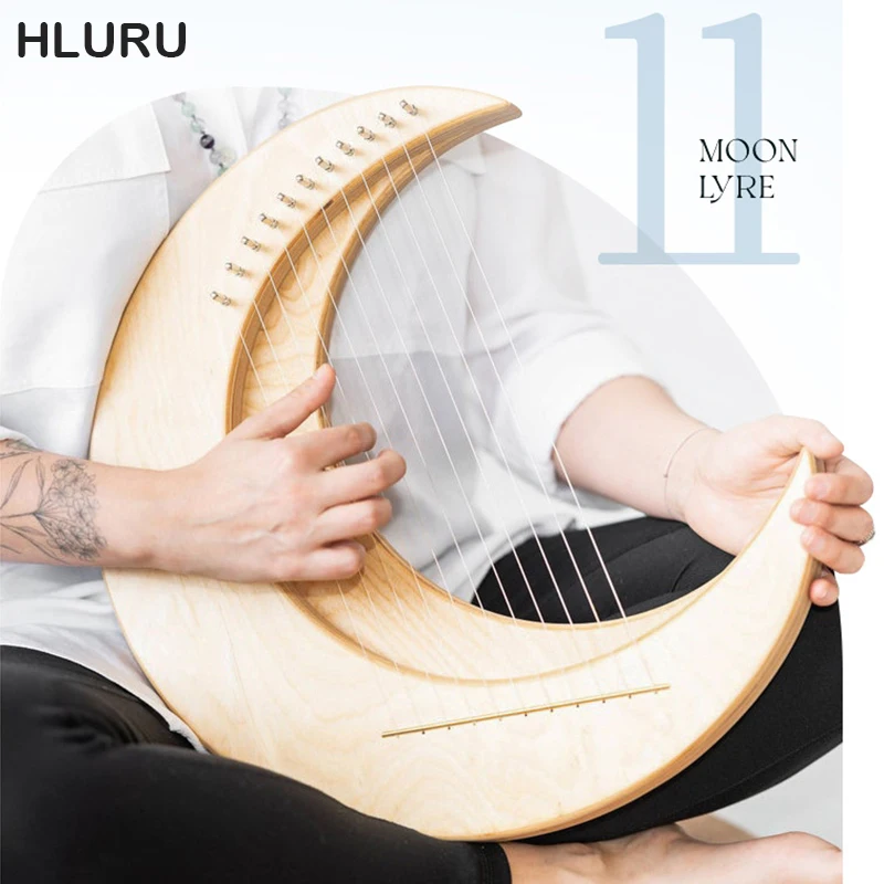 

HLURU Moon Lyre Harp 8/11/15 Strings Piano Harp Lyre Harp Orpus Celestial Lyre Portable Instrument