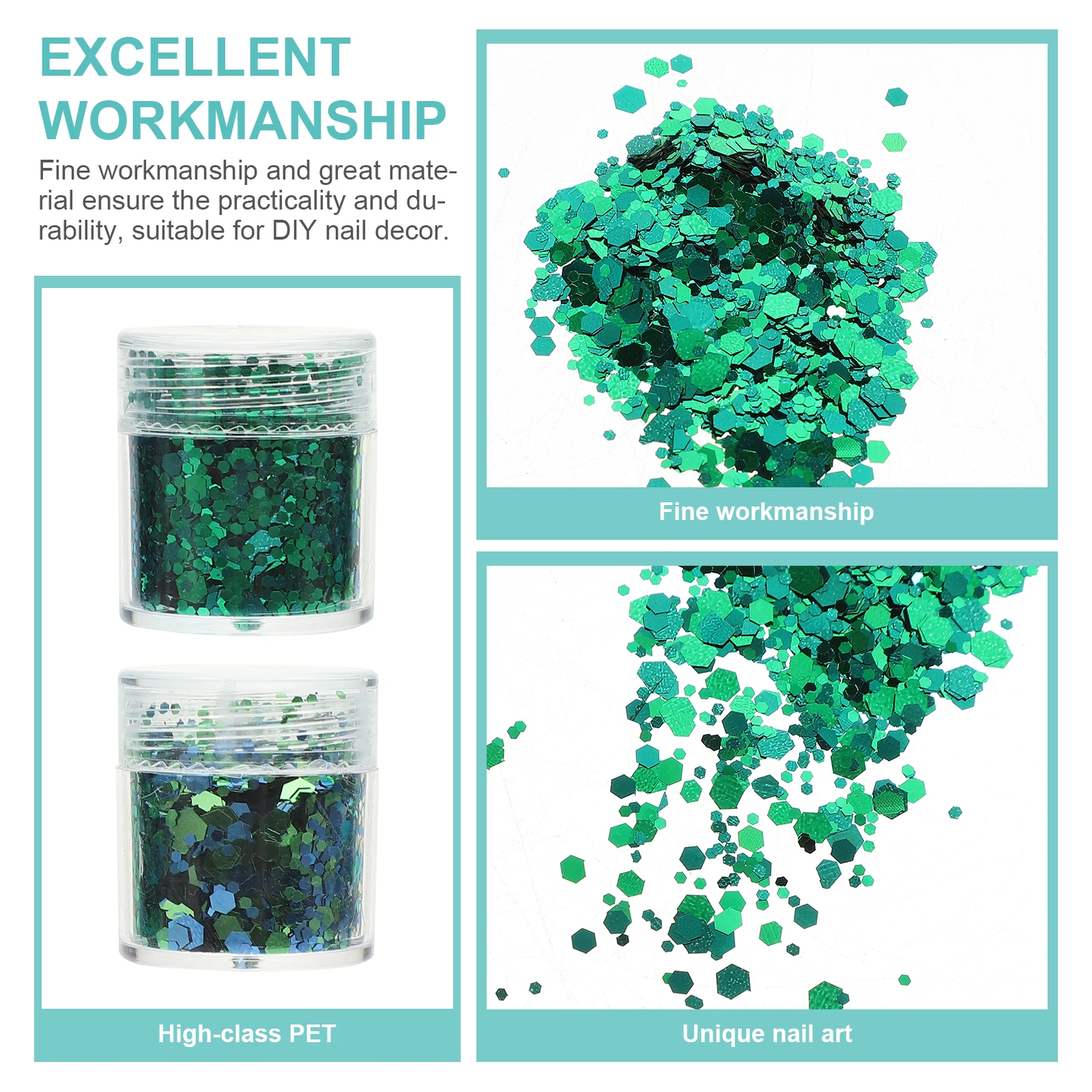 

Diy Glitter Sequins Set Pet Material For Nail Art Manicure Decor Shining Makeup Accessories Nail Art Glitters