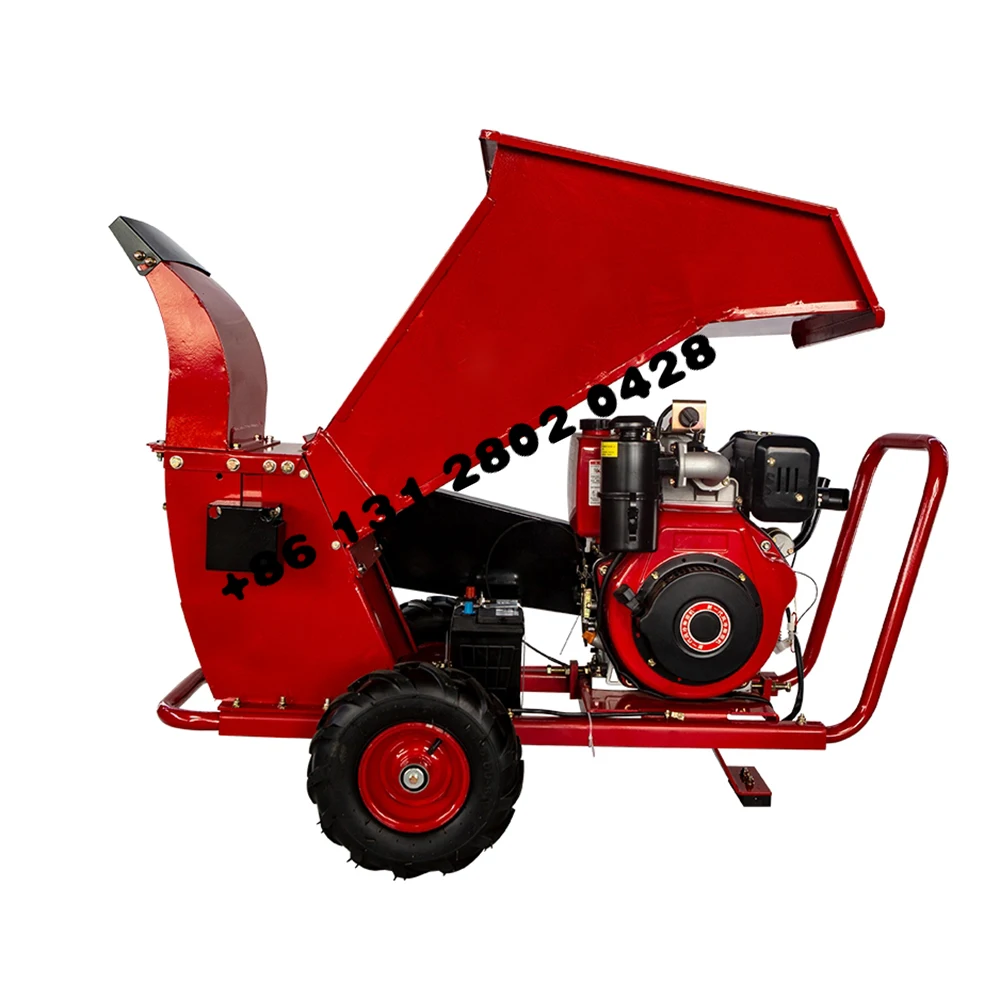 15HP Diesel Gasoline Orchard Leaf Crusher Wood Chipper Twig Shredder for 10cm to 15cm Branch