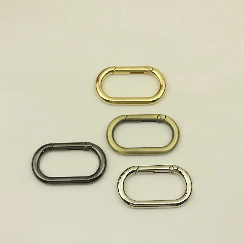 

20pcs 34mm Spring Metal Oval O Rings Buckles Trigger Clasp Clip for Bag Strap Webbing Keychain Carabiner DIY Handbag Accessory