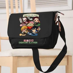 Bolsos de hombro de dibujos animados de Demon Slayer para hombres y mujeres, bolso Satchel de Anime, bandolera informal con correa ajustable