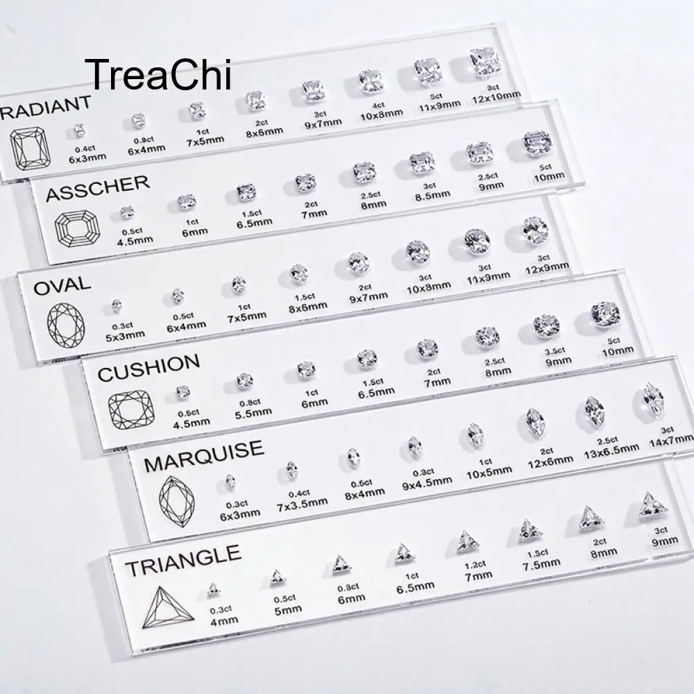 Modern and Minimalist Jewelry Store Tools Zircon and Diamond Comparison Caliper Set In Various Shapes and Sizes