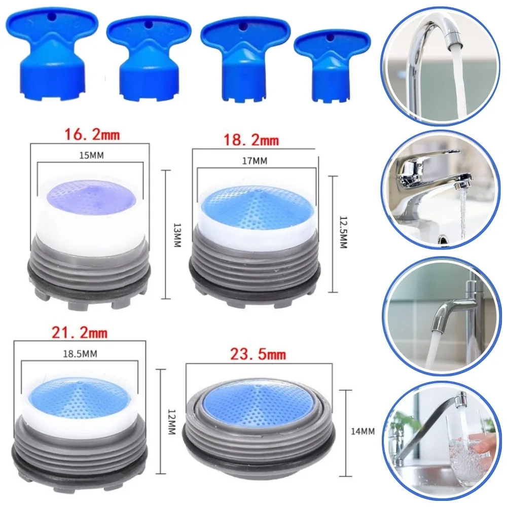 Kitchen Faucet Aerator M24 M21 M18 M16 Female Thread Water Saving Bathroom Taps Plastic Bubbler with Wrench Kitchen Accessories
