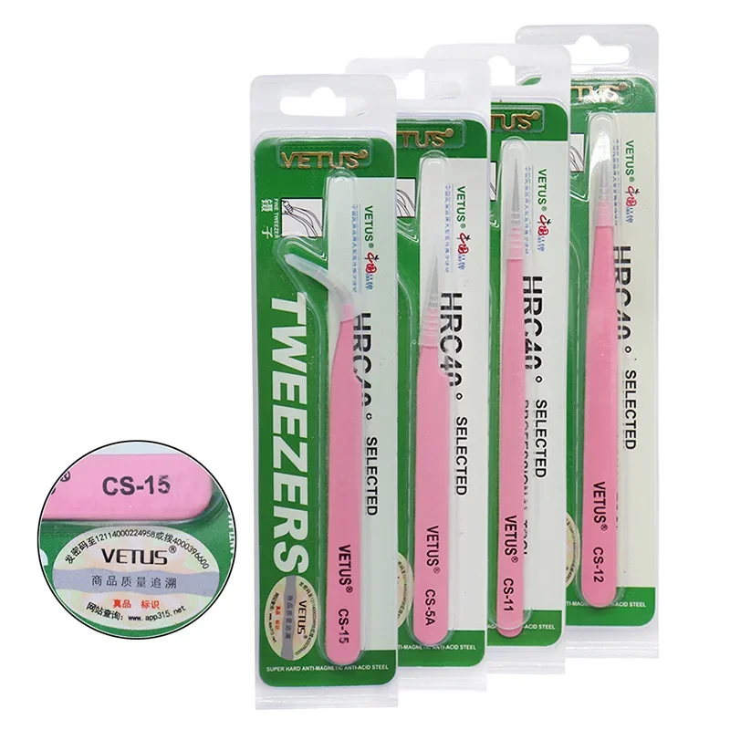VETUS-Pince à épiler ESD pour extension de faux cils, pointe super fine, haute fierté, originale, 100%