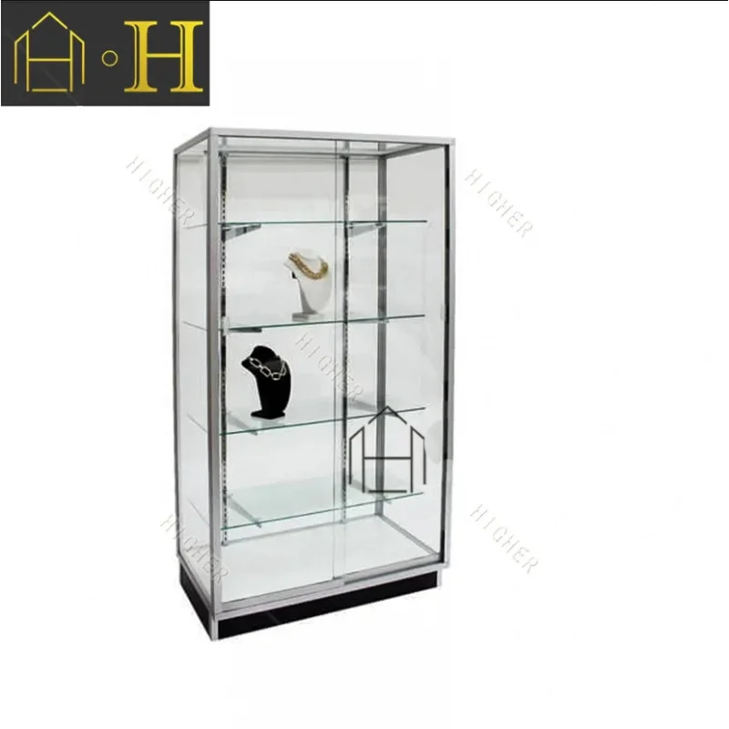 custom.Modern  Glass Display showcase Counter Top Display Glass Glass Display Table with Led Light and Lock
