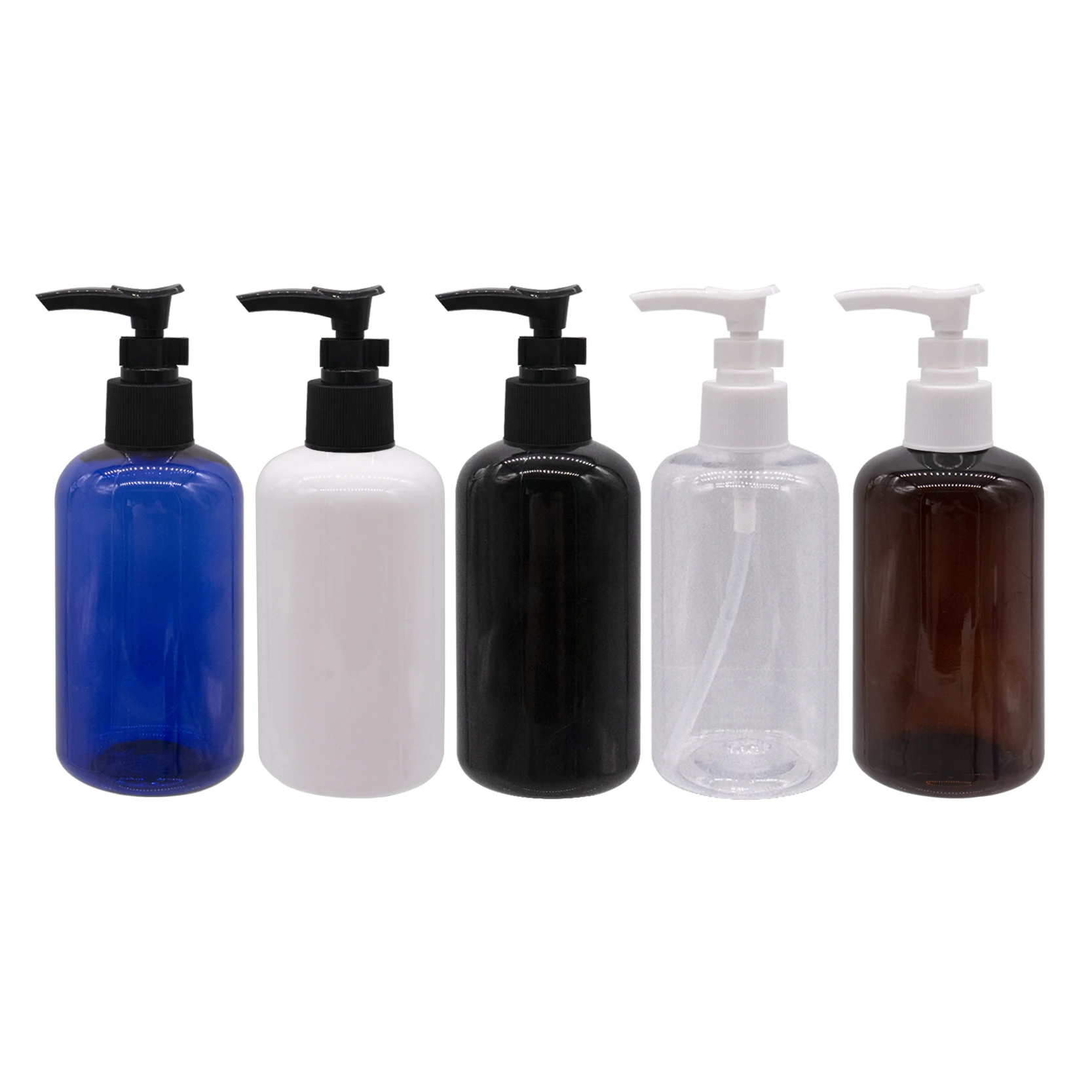 250ml Empty Plastic Bottle With Bayonet Pump , Shampoo Dispenser Container 250G Pump Bottles Blue White Transparent Black Brown