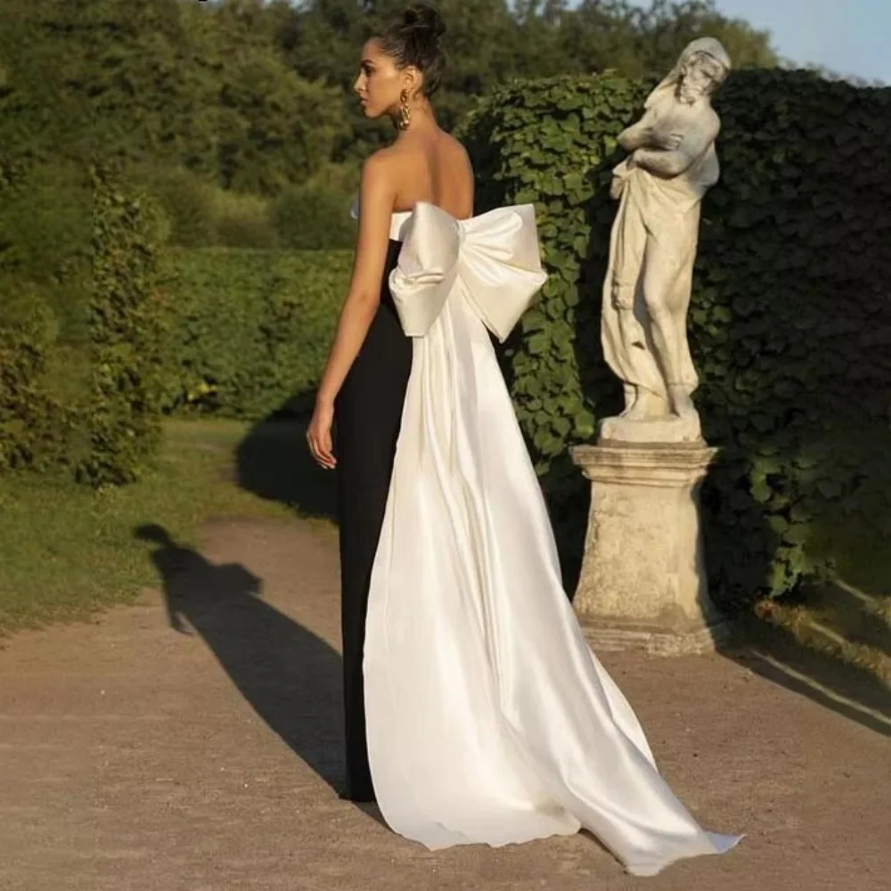 Ruched ผู้หญิงพรหมชุดที่กําหนดเอง Bow Party ชุด Charming Mermaid เรือคอชุดราตรีชุดة