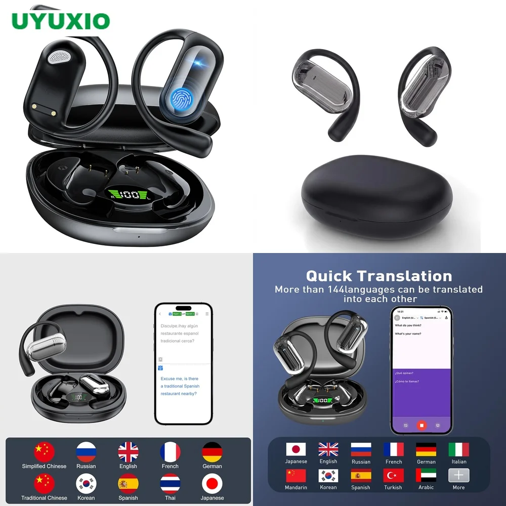 Professional AI Translation Earbuds OWS Real-Time Translation 144 Languages OWS Earbuds 4 Modes Open-Ear No Subscription BT 5.4